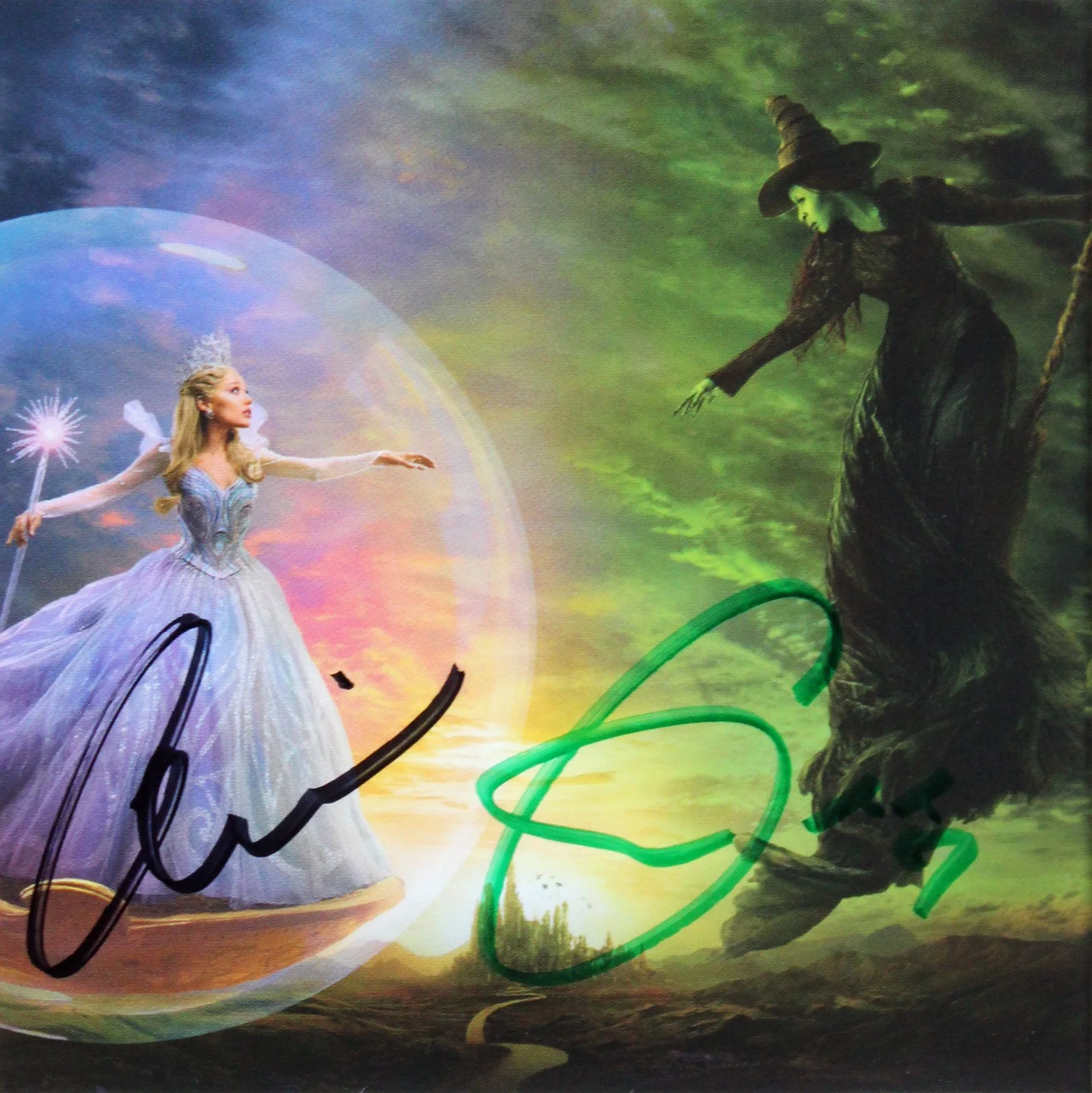 Ariana Grande, Cynthia Erivo — Ariana Grande & Cynthia Erivo Authentic Signed & Framed Wicked Cd Cover BAS LOA, изображение 2