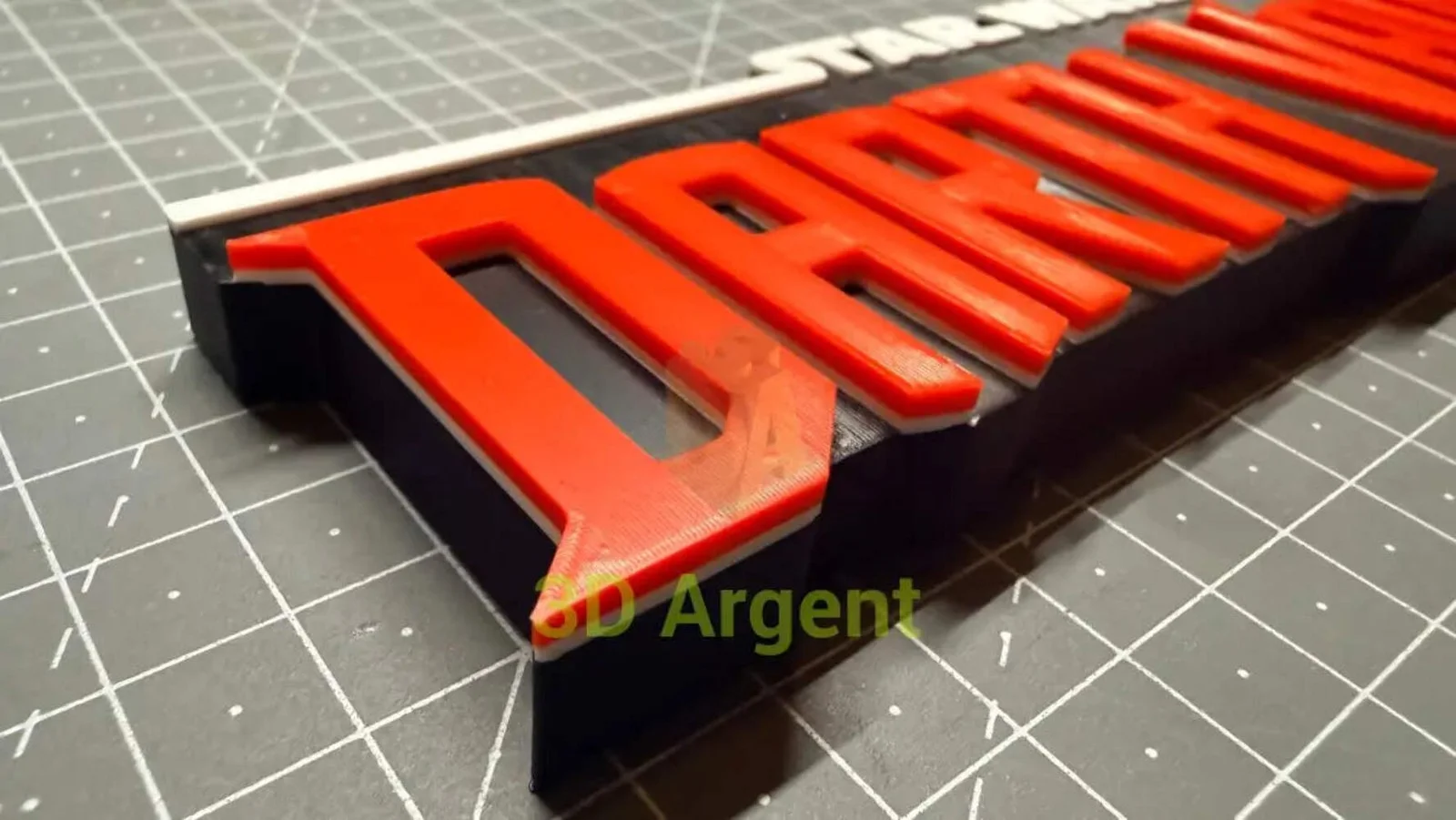 Darth Vader Logo Sign Stand, 3D Printed Multi Colour Star Wars Display Decor, image 2