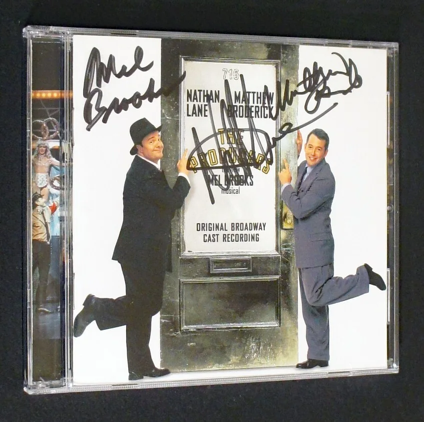 Mel Brooks, Nathan Lane, Matthew Broderick — MEL BROOKS + Lane + Broderick SIGNED - PRODUCERS CD in Person at Tower Records!, изображение 2