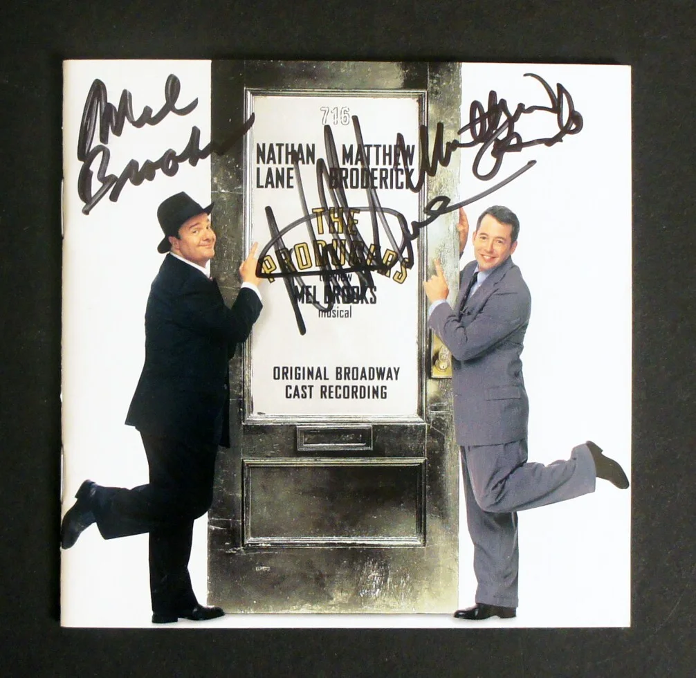 Mel Brooks, Nathan Lane, Matthew Broderick — MEL BROOKS + Lane + Broderick SIGNED - PRODUCERS CD in Person at Tower Records!, изображение 4