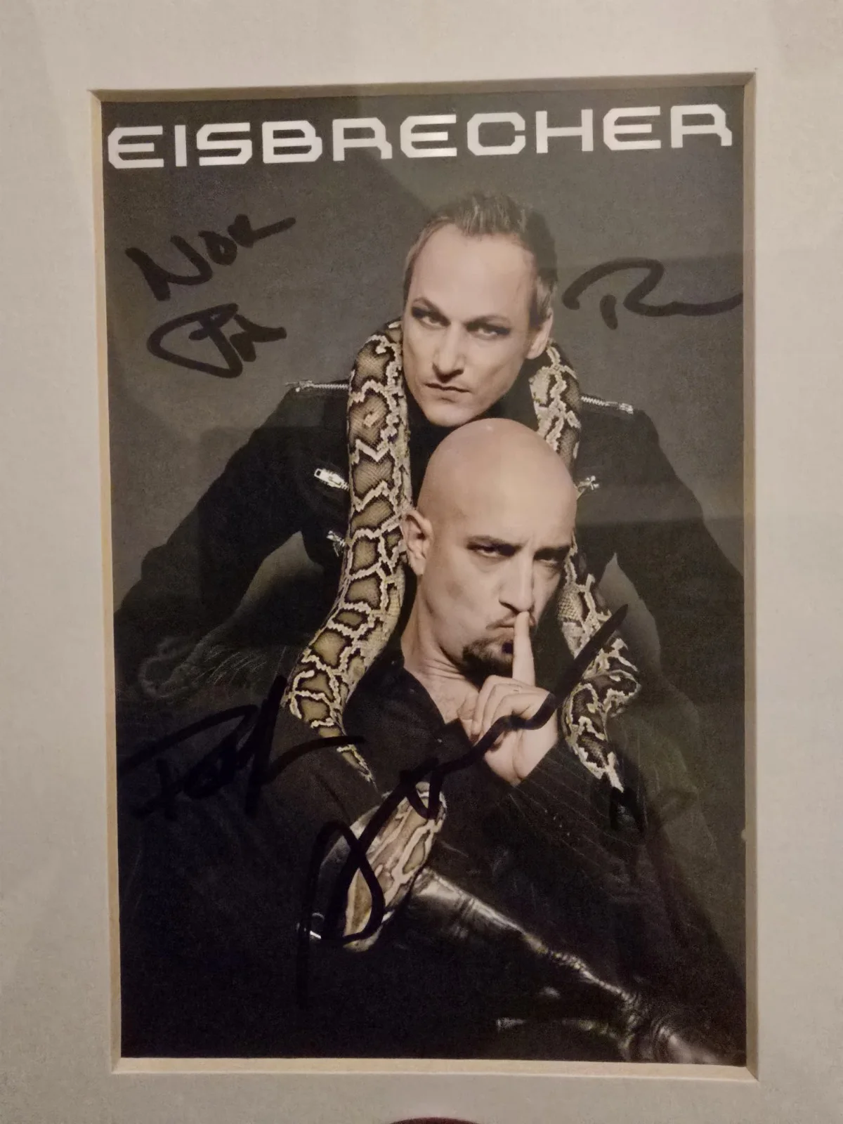 EISBRECHER Rock Band Autographed Signed Photo With Noel Pix Guitar Pick Framed, image 2