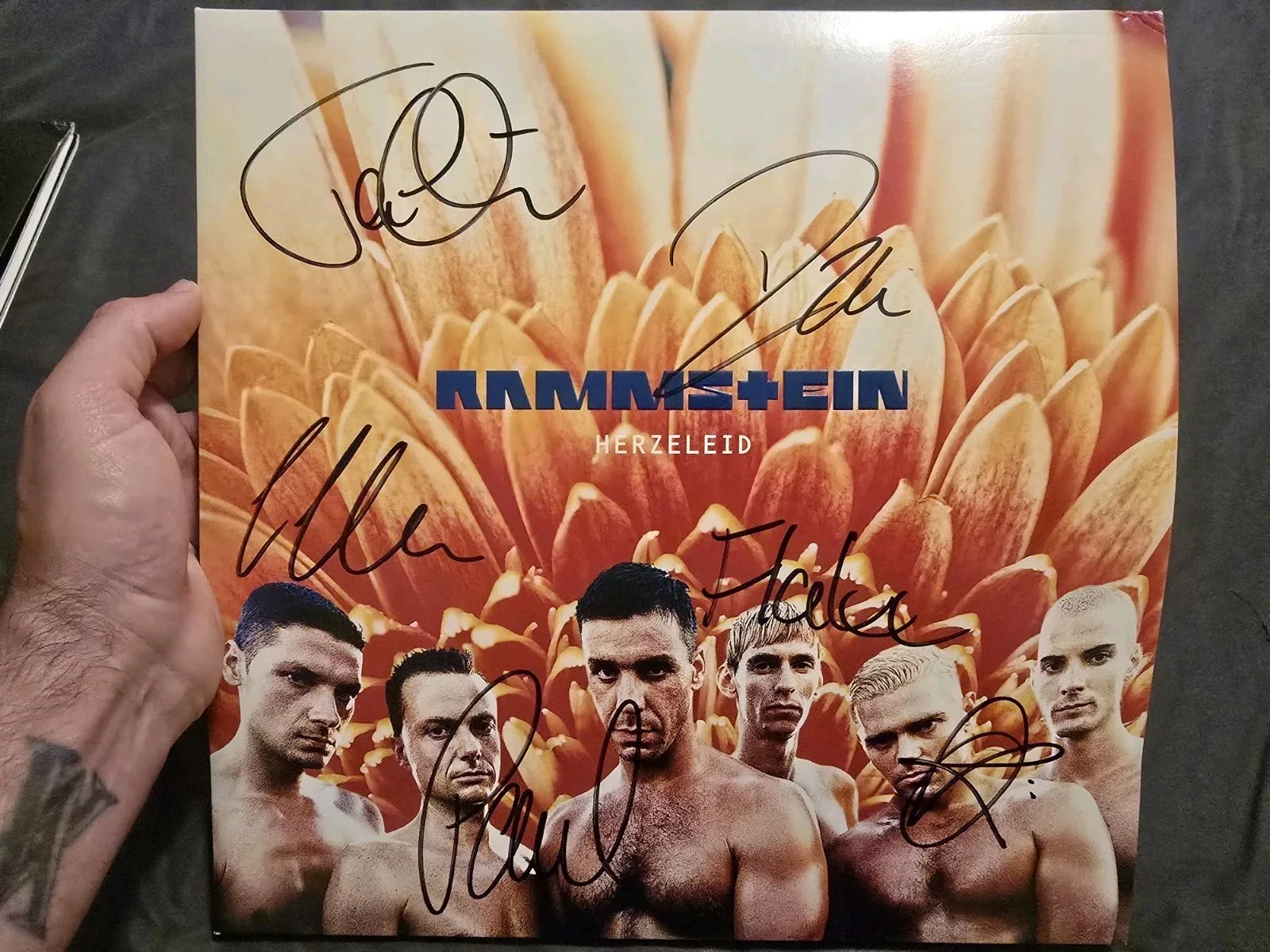 Rammstein Herzeleid Autographed Signed Vinyl Record Album, image 4