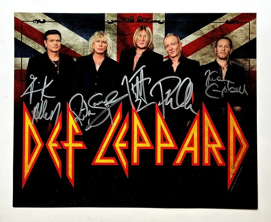 Def Leppard Signed Photo All Band Members Allen Savage Elliott Collen Campbell, изображение 2
