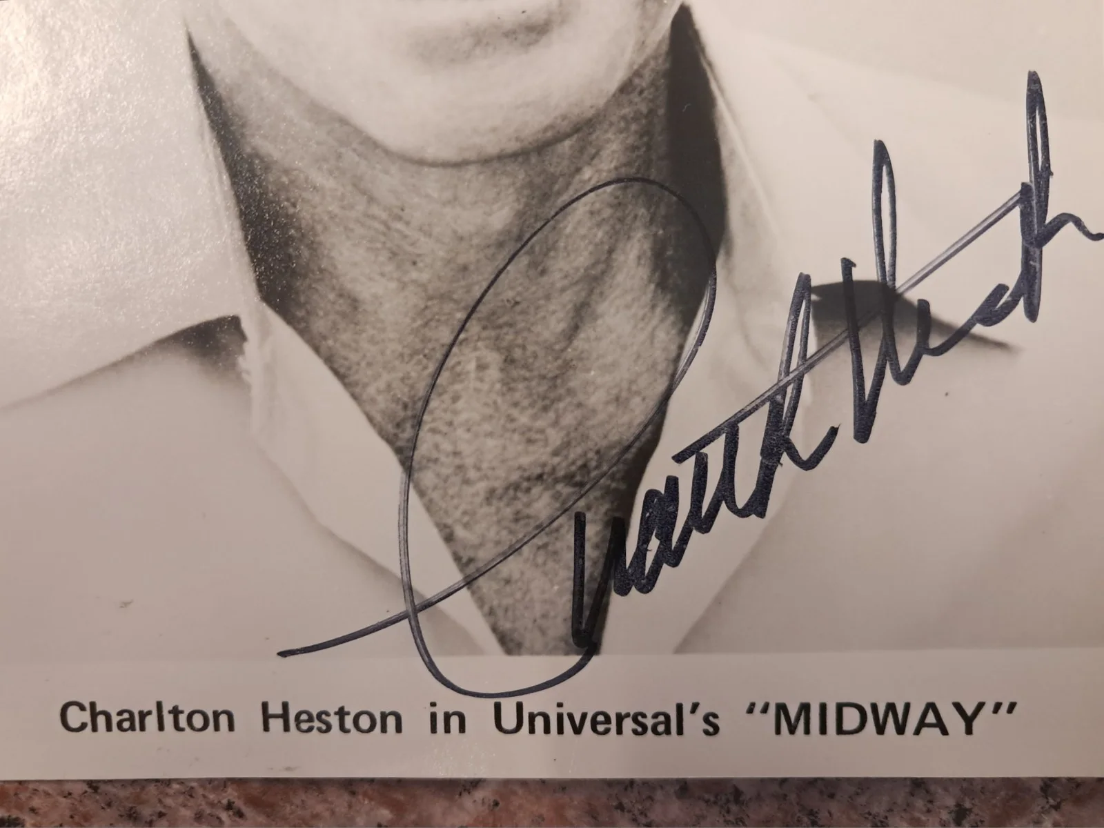 Charlton Heston — Charlton Heston autographed original photograph Midway Signed Movies, image 2