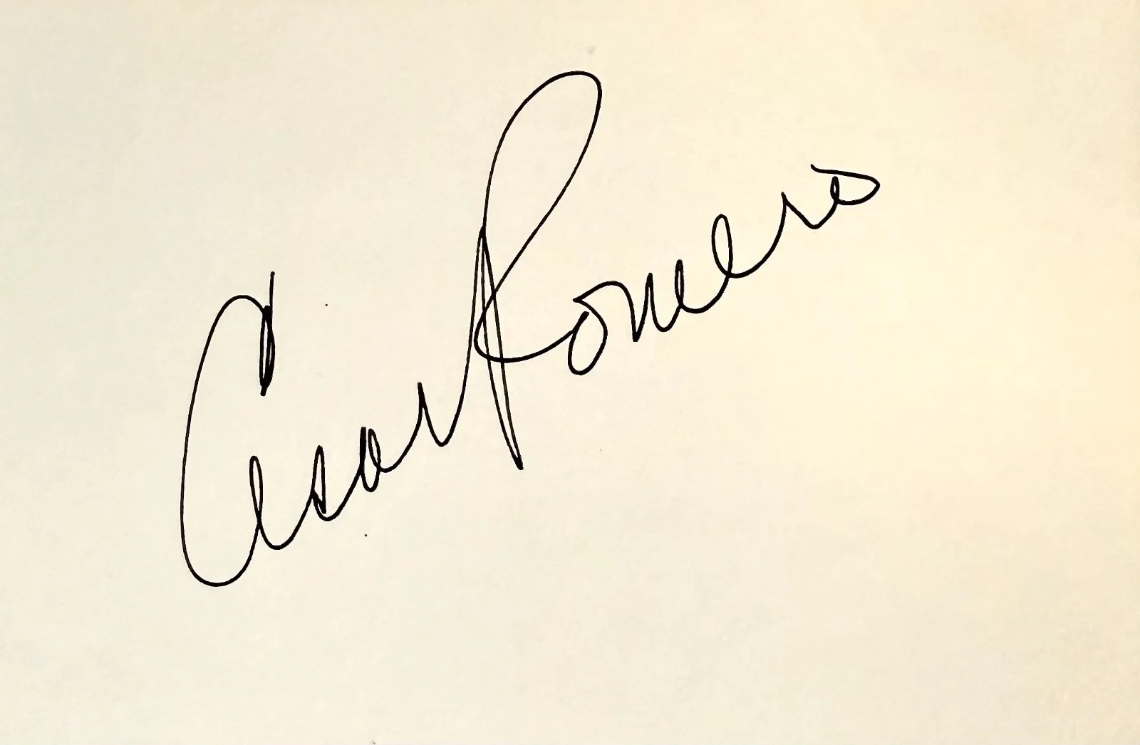 Cesar Romero — CESAR ROMERO Signed Autographed 4x6 INDEX CARD THE JOKER BATMAN Donovan's Reef, image 3