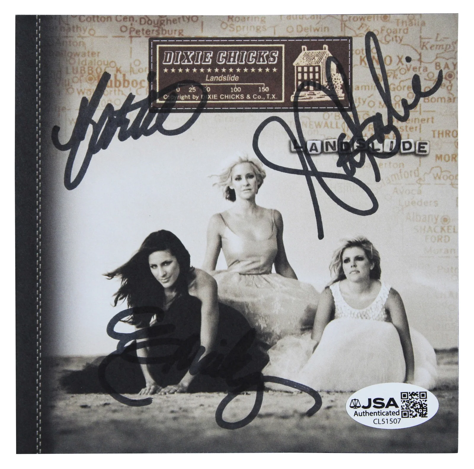 Natalie Maines, Martie Maguire, Emily Strayer — Dixie Chicks (3) Maines, Maguire & Strayer Signed CD Insert JSA #CL51507, image 2