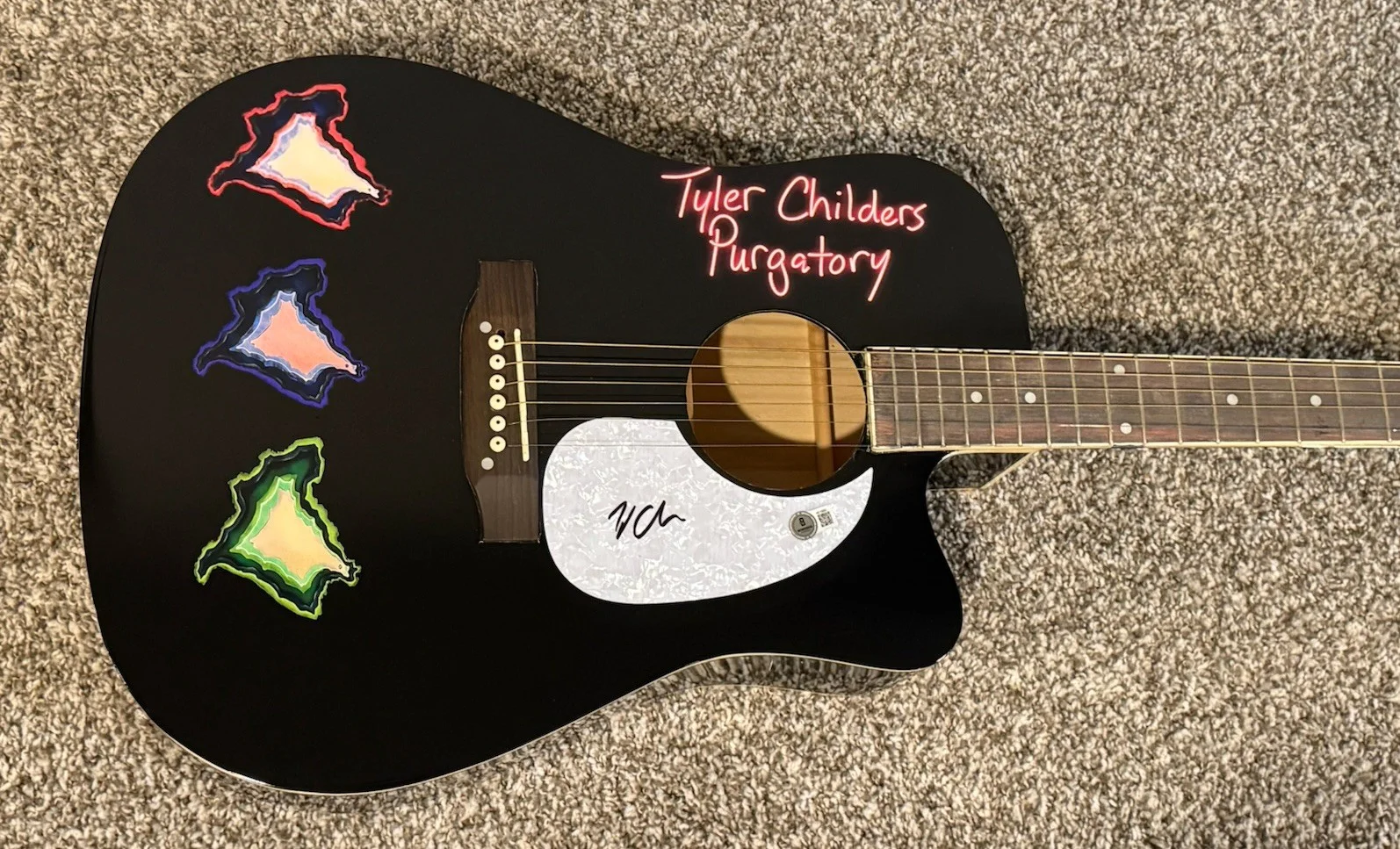 TYLER CHILDERS SIGNED CUSTOM ACOUSTIC GUITAR COUNTRY MUSIC AUTOGRAPHED BAS COA, изображение 2