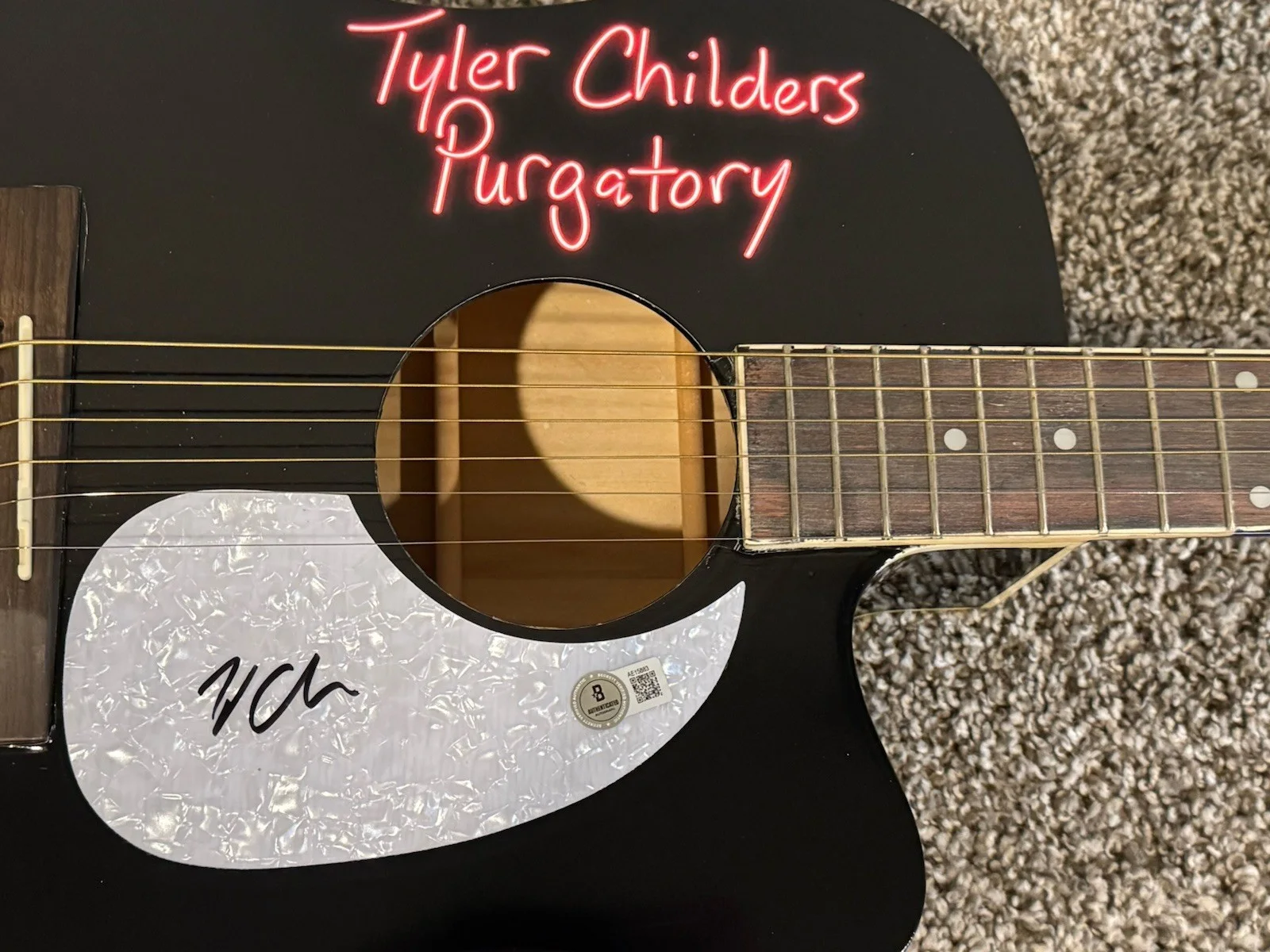 TYLER CHILDERS SIGNED CUSTOM ACOUSTIC GUITAR COUNTRY MUSIC AUTOGRAPHED BAS COA, изображение 3
