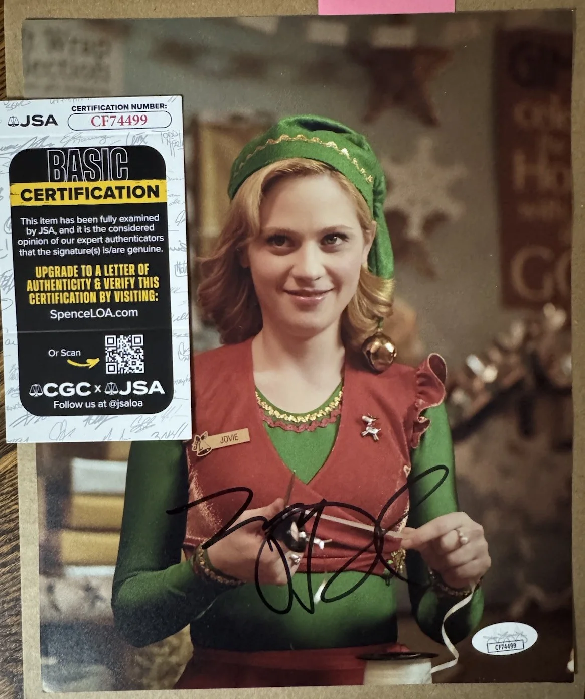 Zooey Deschanel — Zooey Deschanel Signed 8x10 Elf New Girl Photo JSA COA Autograph, изображение 2