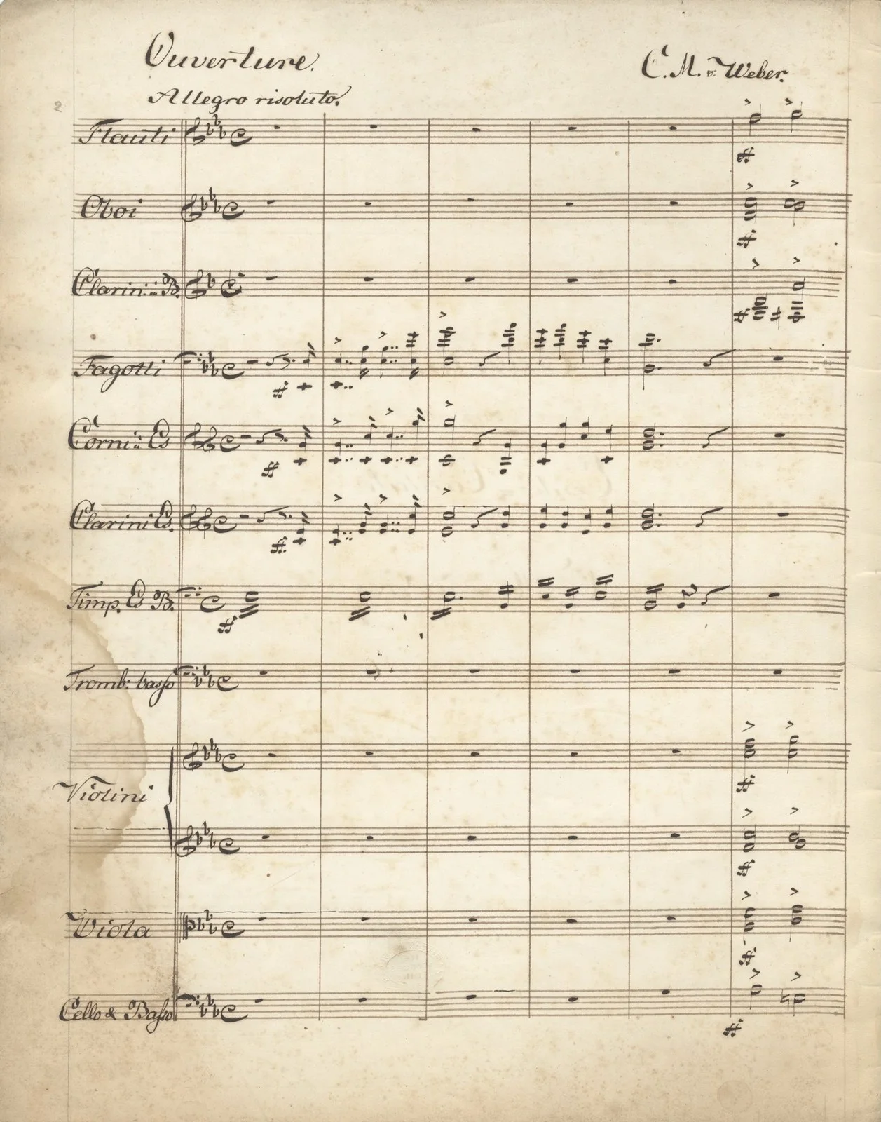 Johann Wenzel KALLIWODA / Ouverture zur Ernte-Cantate Copyist manuscript 1850, изображение 2
