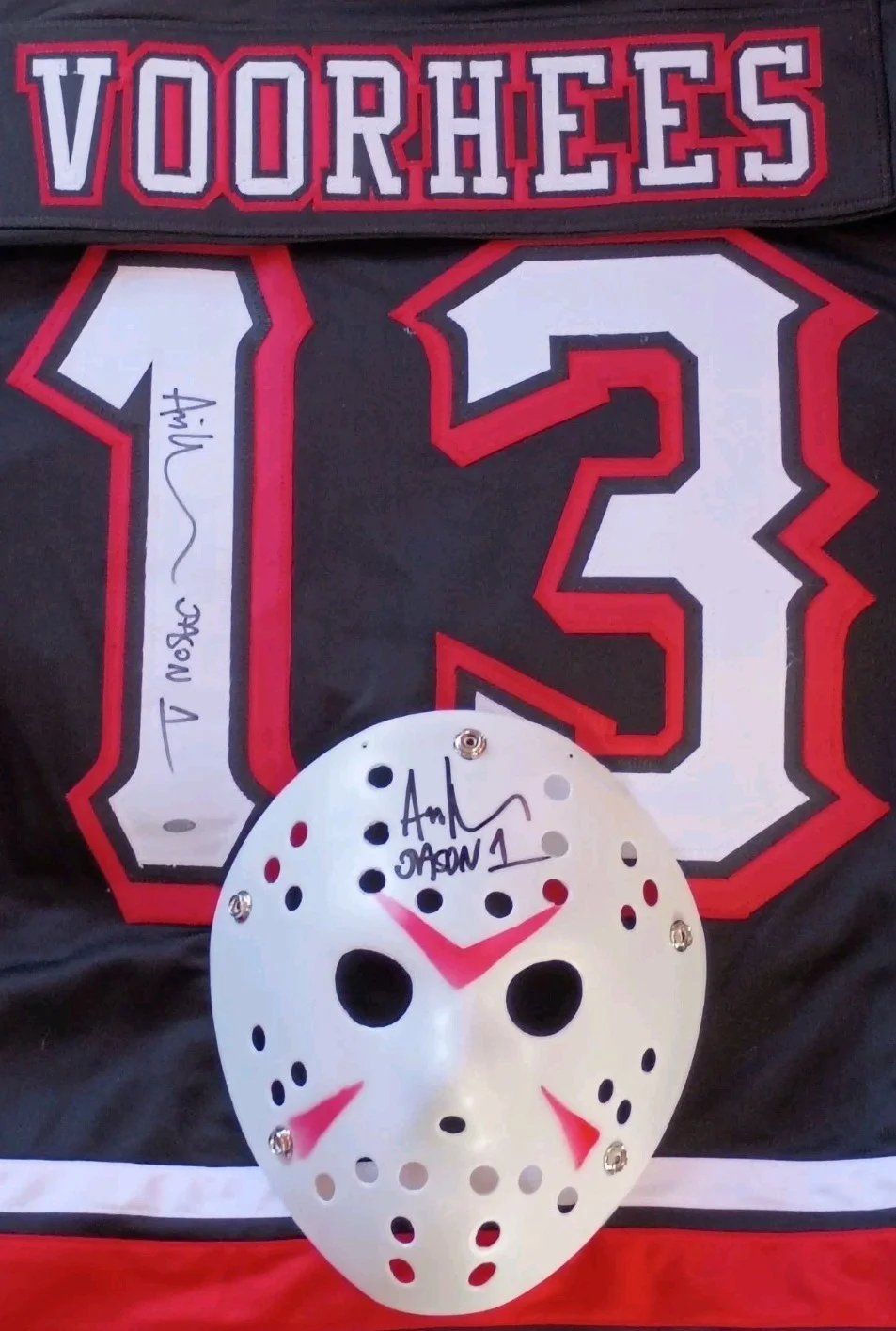 Ari Lehman — Ari Lehman Signed Jason Voorhees Lot - Jersey, Mask, & 11x14 Original Art - JSA, изображение 5