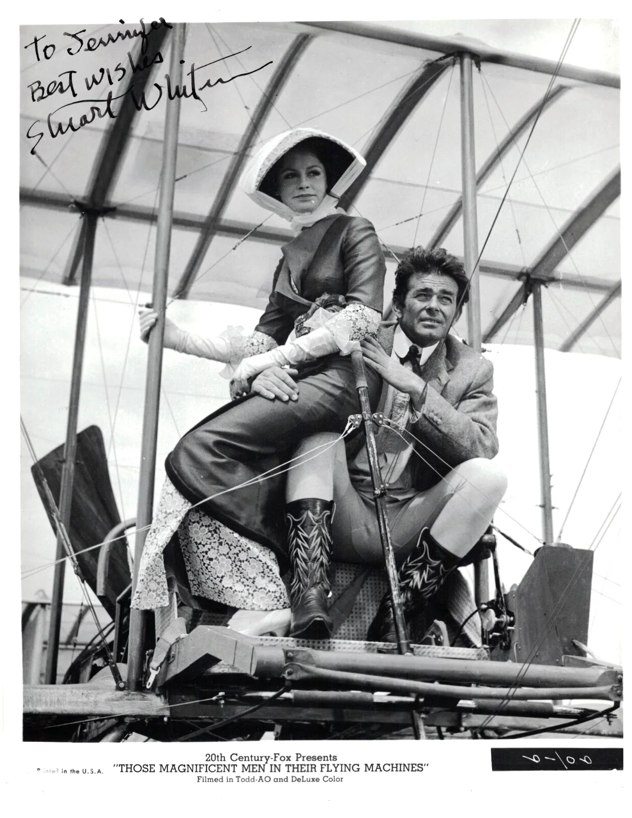 Stuart Whitman — STUART WHITMAN Autographed Aviation 8X10 Longest Day FREE SHIP! Cimarron Strip