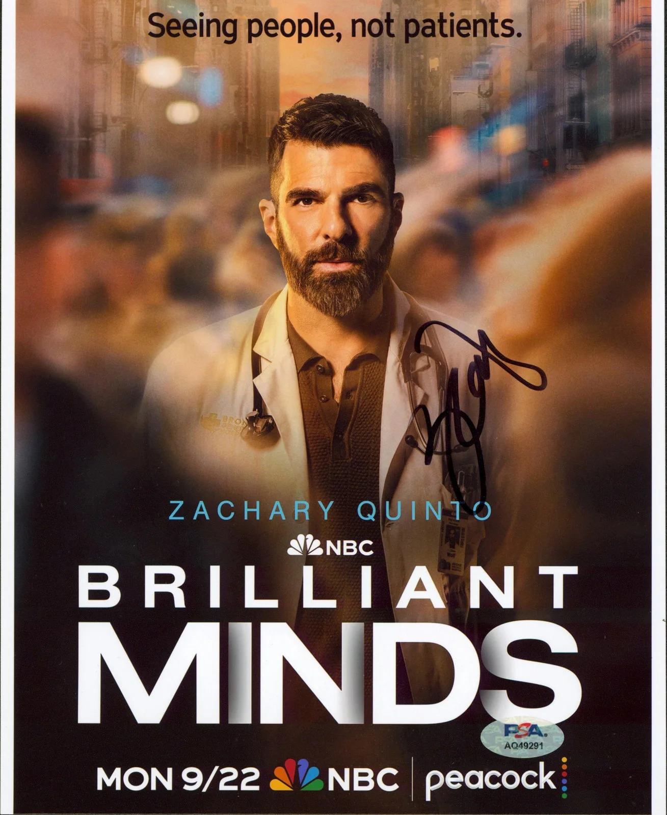 Zachary Quinto — Zachary Quinto Brilliant Minds Authentic Signed 8x10 Photo PSA/DNA #AQ49291