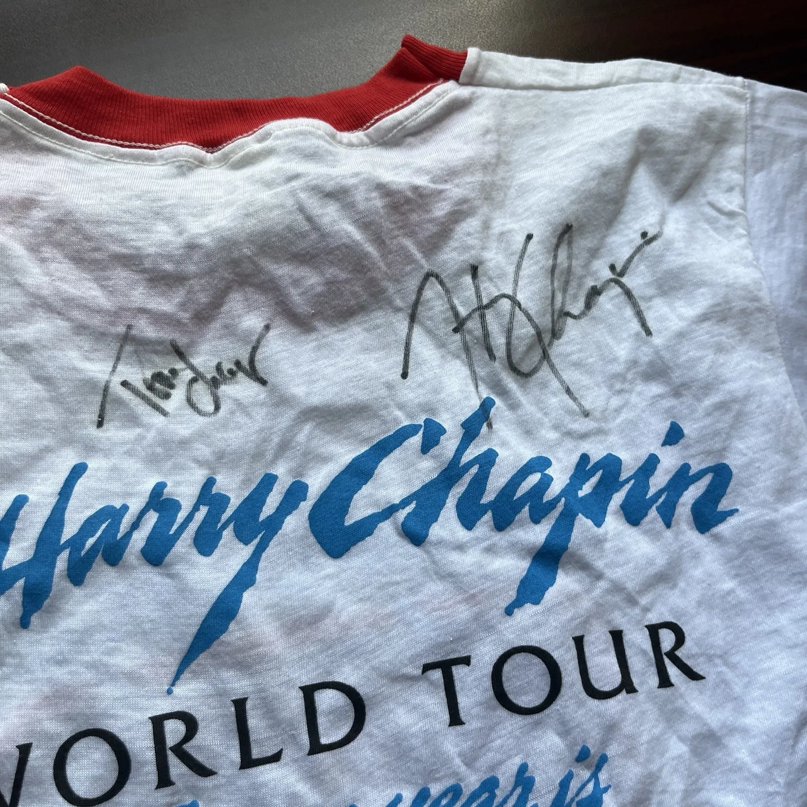 Harry Chapin — Vinatge Harry Chapin Hand Signed World Tour Concert T-Shirt 1980 Large, изображение 3