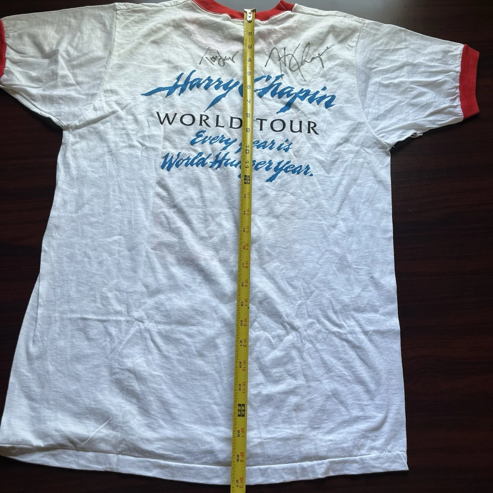 Harry Chapin — Vinatge Harry Chapin Hand Signed World Tour Concert T-Shirt 1980 Large, изображение 5