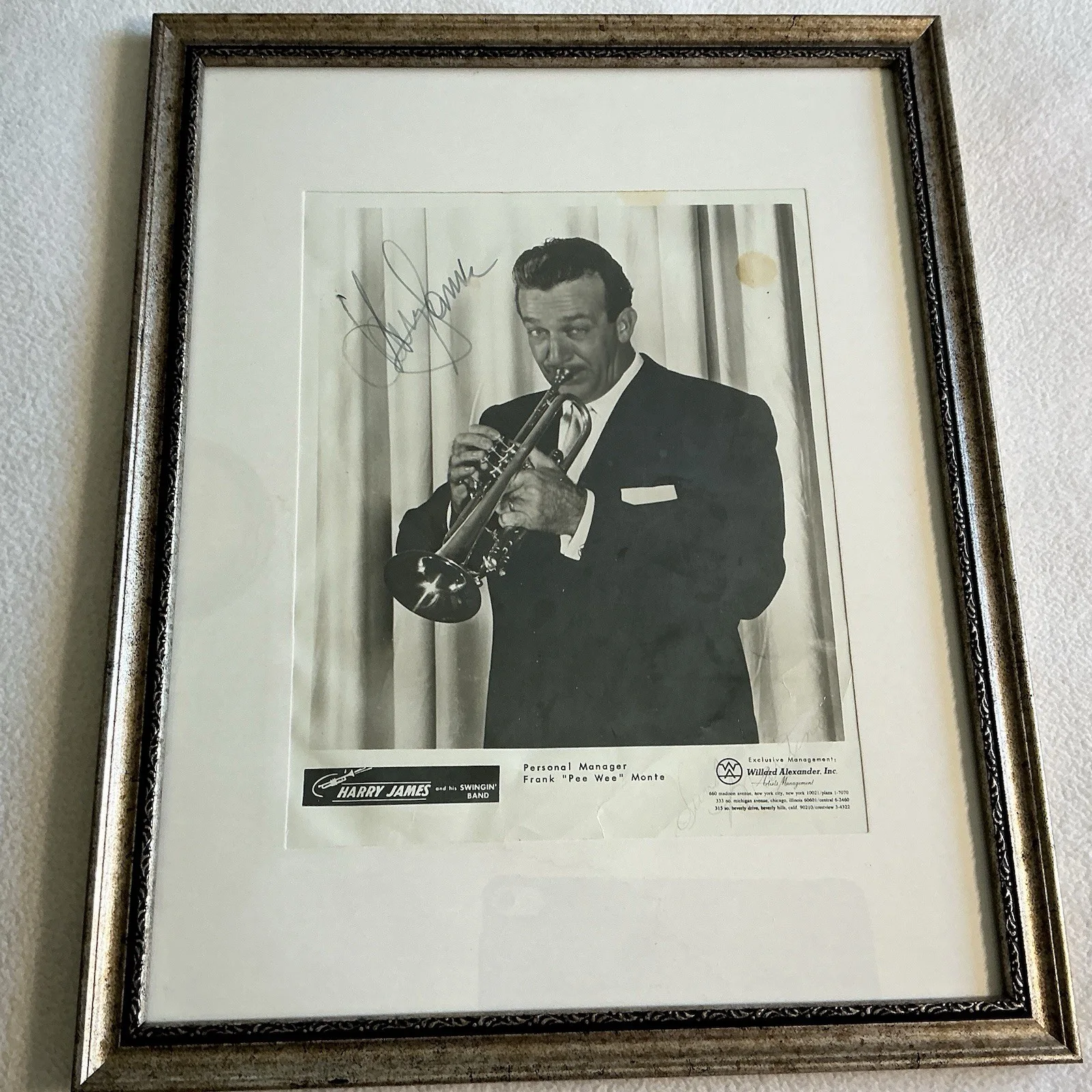 Harry James — Harry James Autographed Framed Press Photo