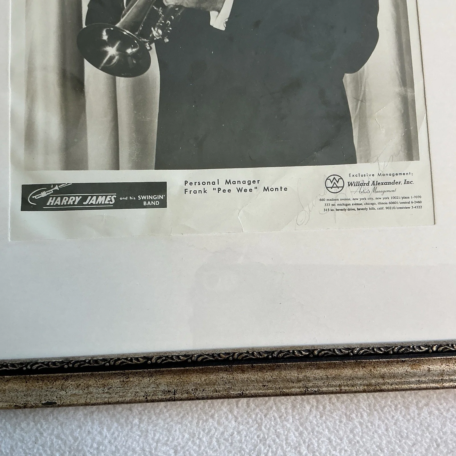 Harry James — Harry James Autographed Framed Press Photo, image 3