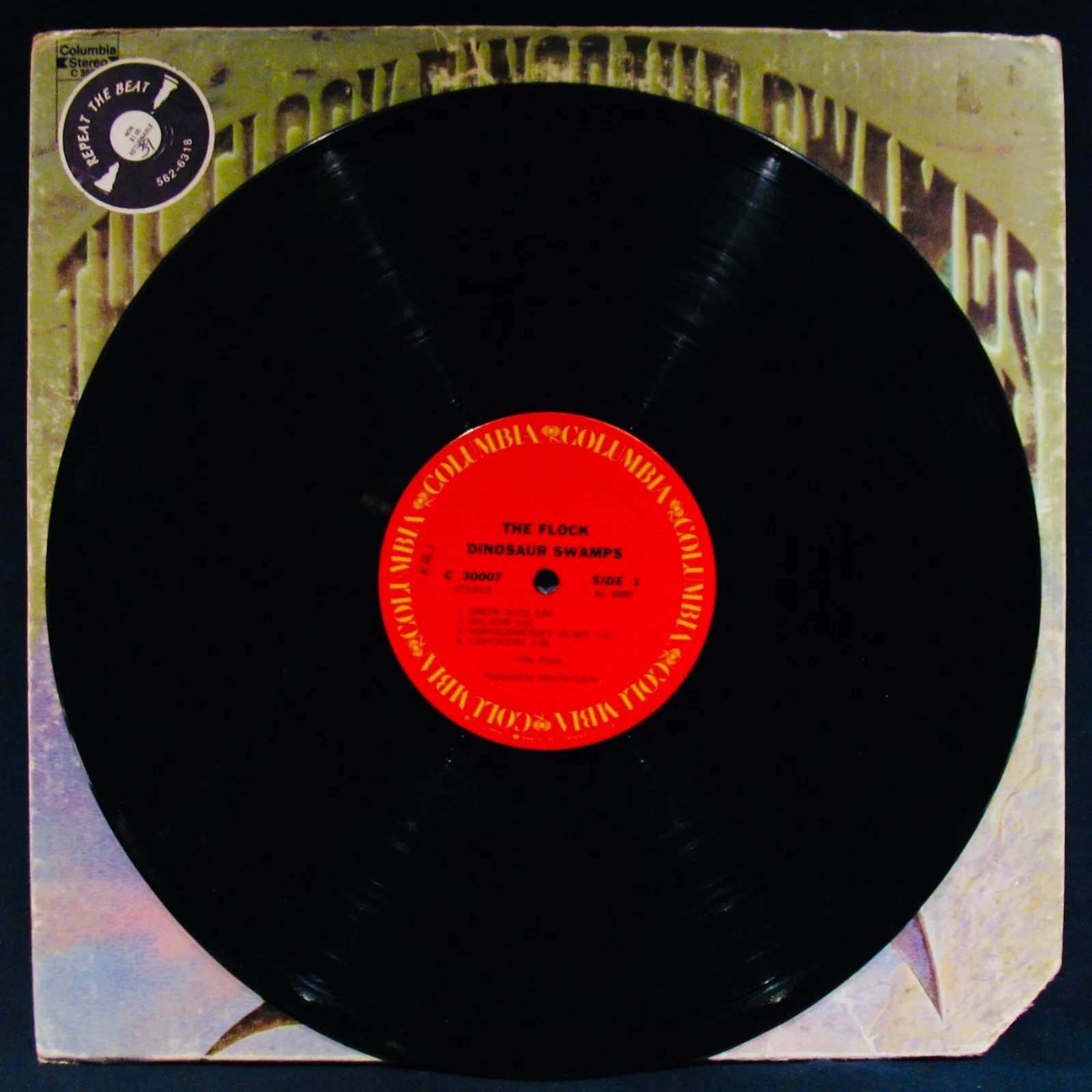 THE FLOCK-Autographed DINOSAUR Album By Drummer Ronnie Karpman-COLUMBIA #C 30007, image 2