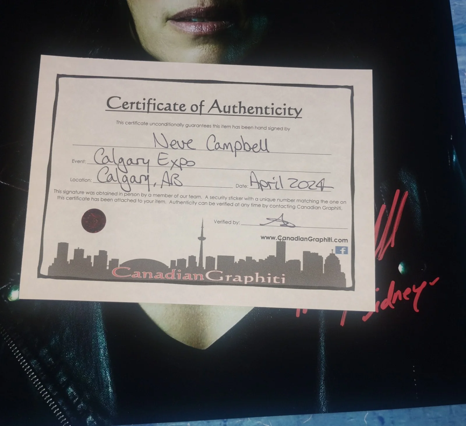 Neve Campbell Hand Signed 11x14 Photo COA Scream NO US TARIFFS, image 4