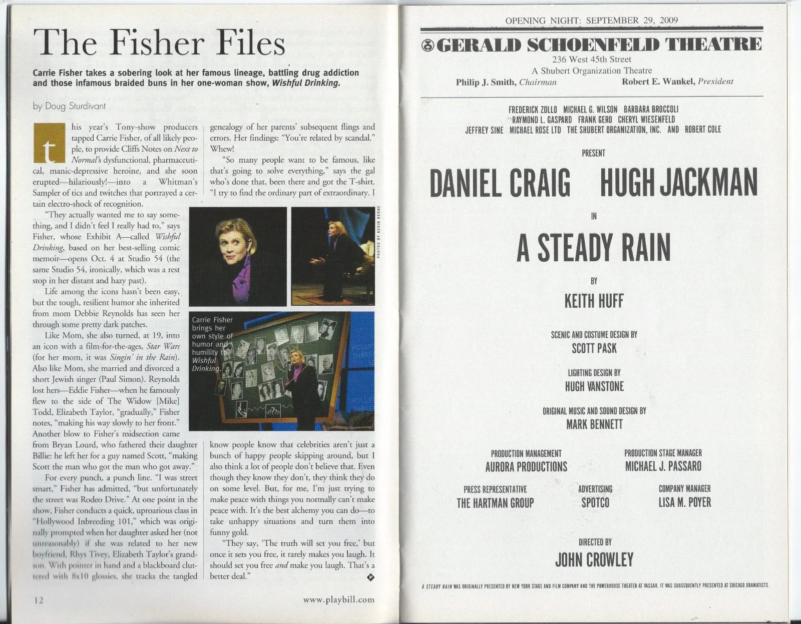 Daniel Craig, Hugh Jackman — Daniel Craig & Hugh Jackman signed A Steady Rain Playbill Rare Opening Night 007, изображение 2
