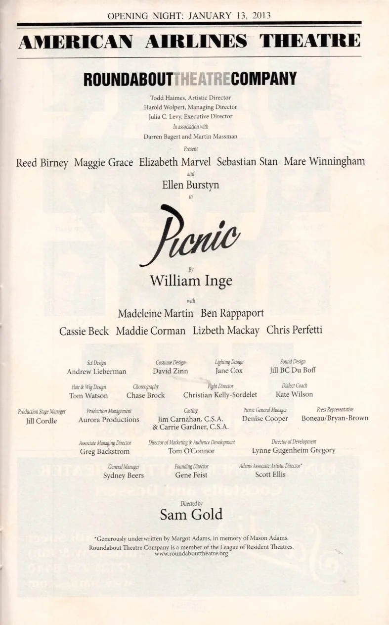Cast — Picnic Signed Autographed Cast Playbill, image 2