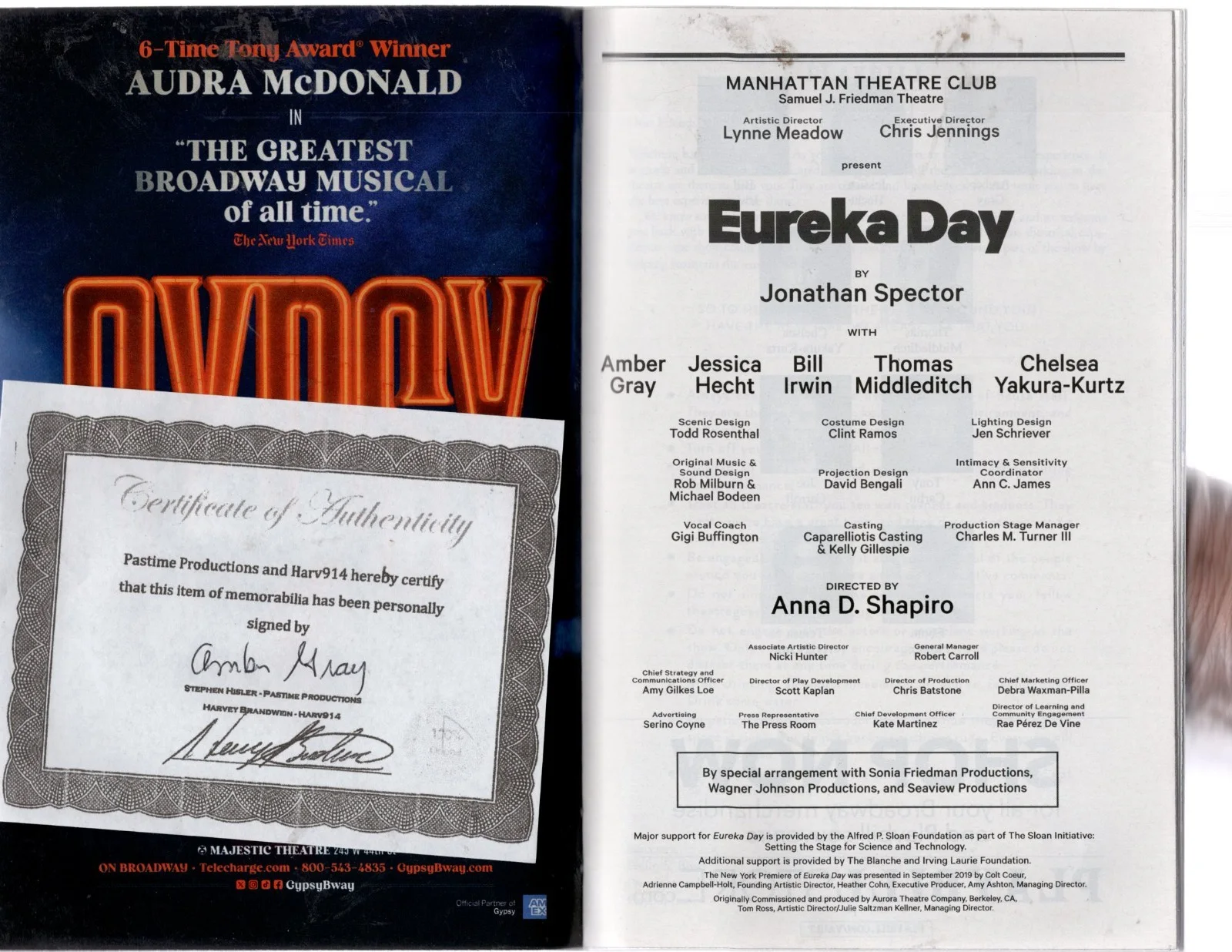 amber gray — Eureka Day Signed Playbill by AMBER GRAY JAN 2025 x, изображение 2