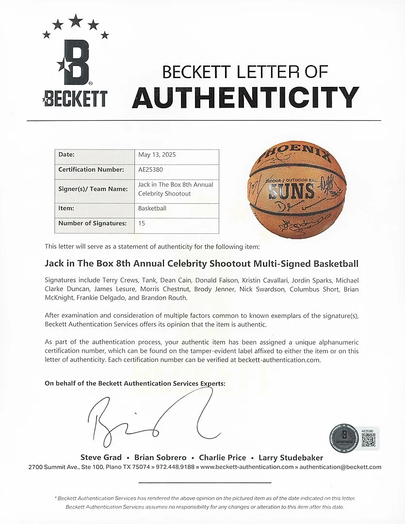 Dean Cain — 2008 -MICHAEL CLARKE DUNCAN/BRANDON ROUTH++- BECKETT Signed/Autograph BASKETBALL, image 3