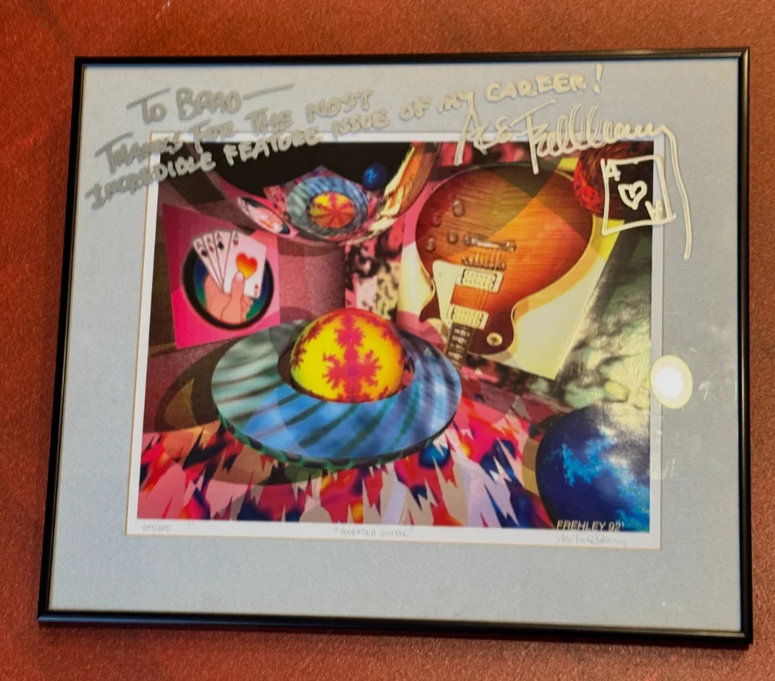 SIGNED ACE FREHLEY PRINT AUTOGRAPHED AND NUMBERED BY ACE, image 2