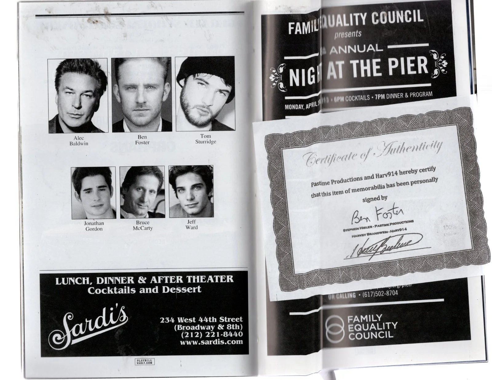 BEN FOSTER SIGNED - ORPHANS - PLAYBILL BROADWAY NYC April/2013 Autographed x, image 2
