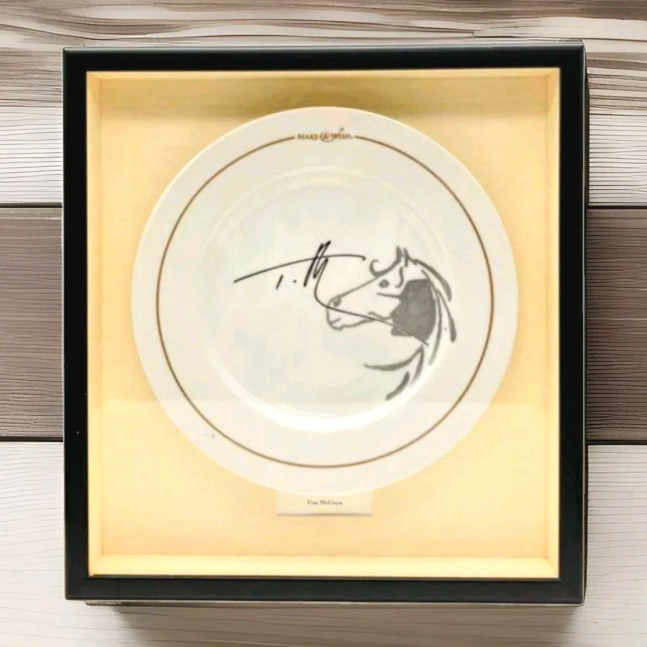 Rare Tim McGraw 17 x 16 Framed Make a Wish Plate Autographed Signed, image 2
