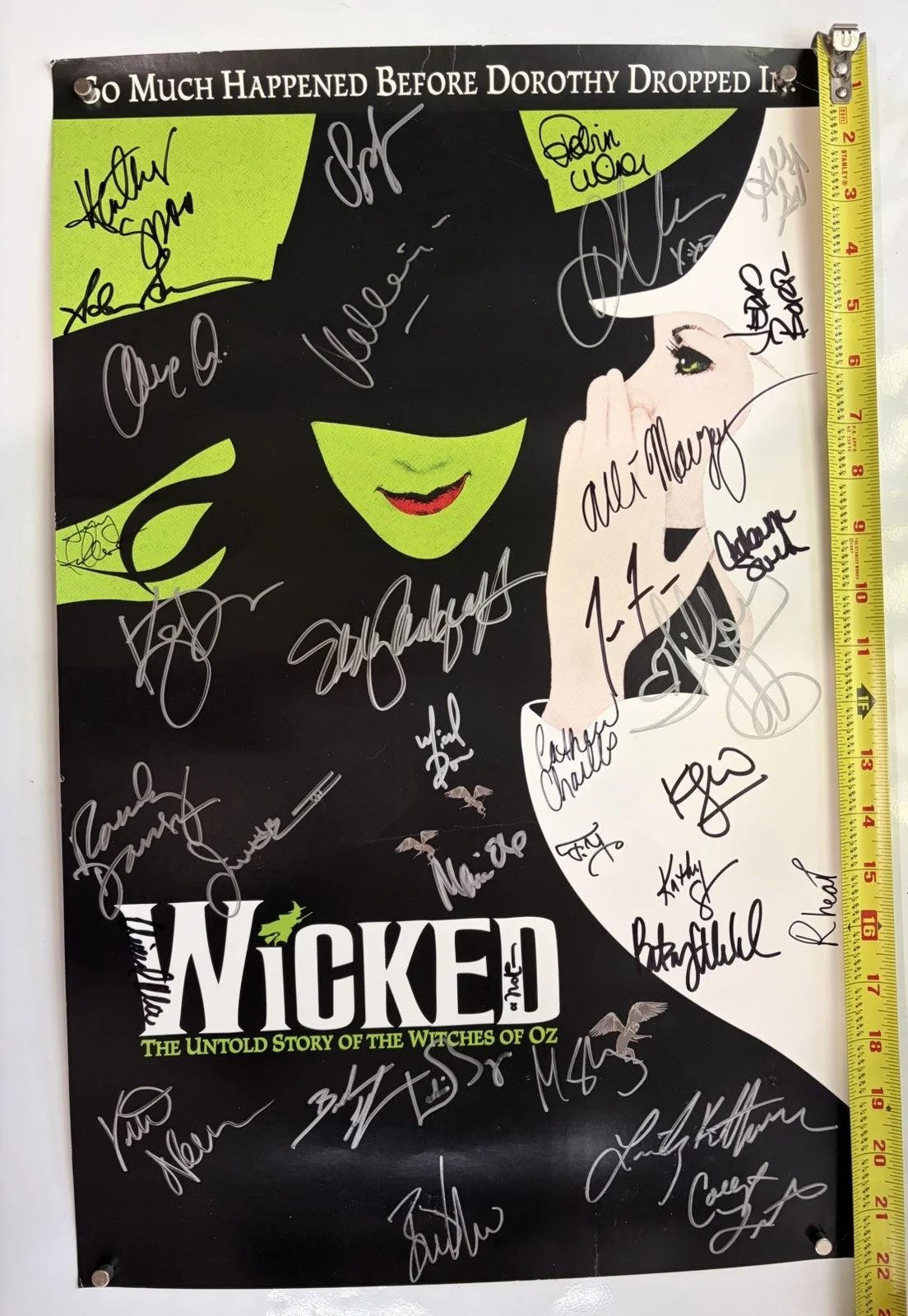 Many Signatures — Wicked The Musical OFFICIAL BROADWAY POSTER Autographed Signed 2013, image 2