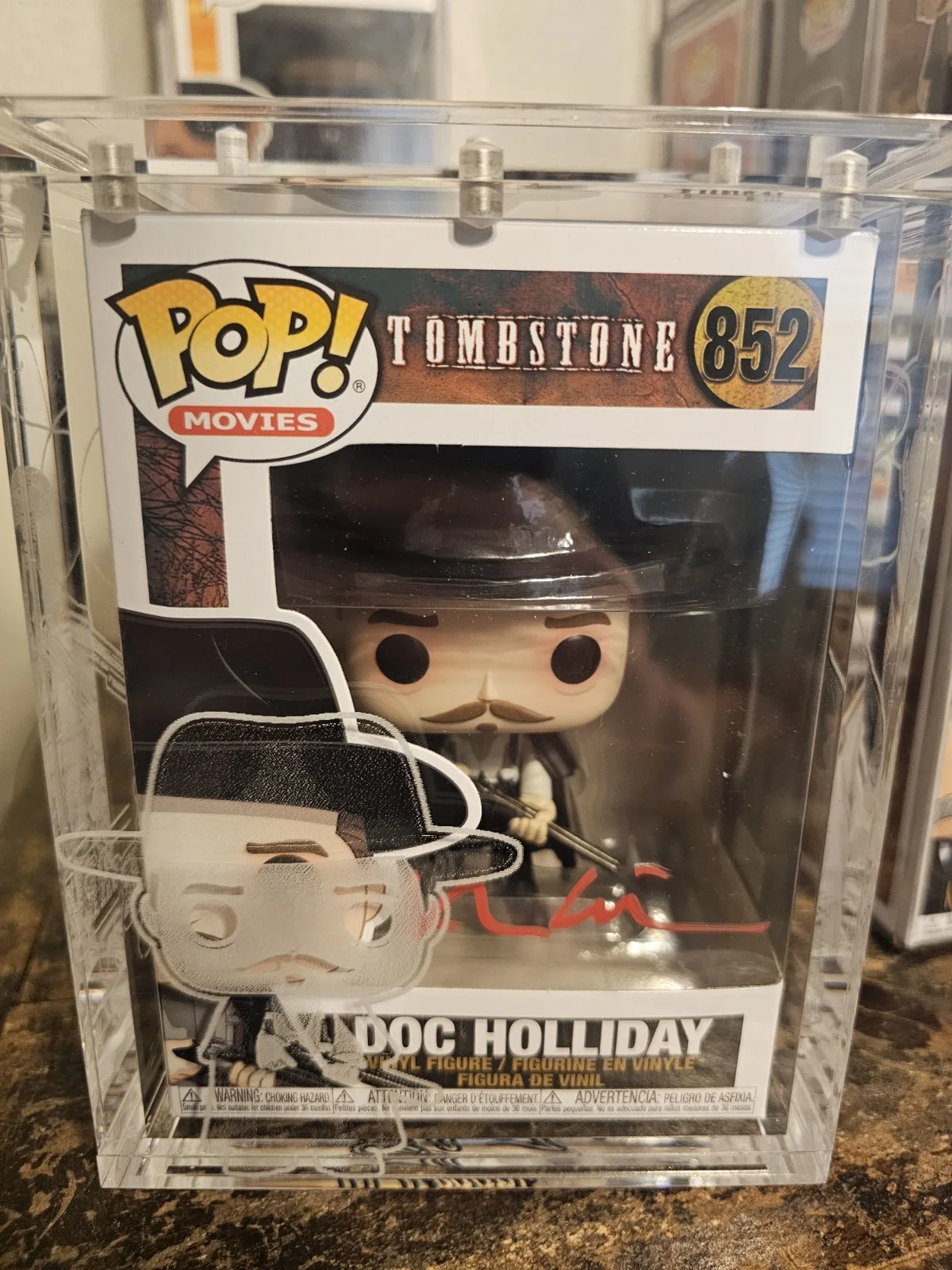Val Kilmer — Val Kilmer Doc Holiday Autographed/Signed #852 Funko Pop in custom Armor