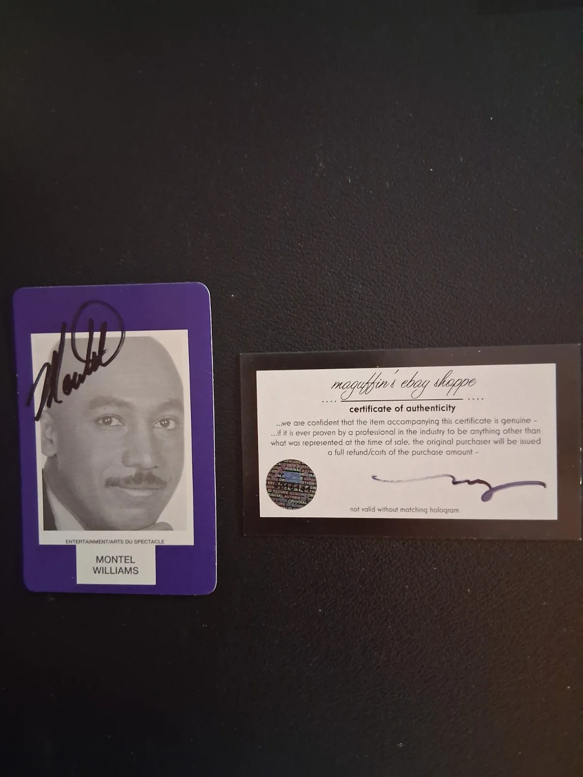 Montel Williams — Montel Williams Autographed Face to Face Celebrity card with COA, image 2