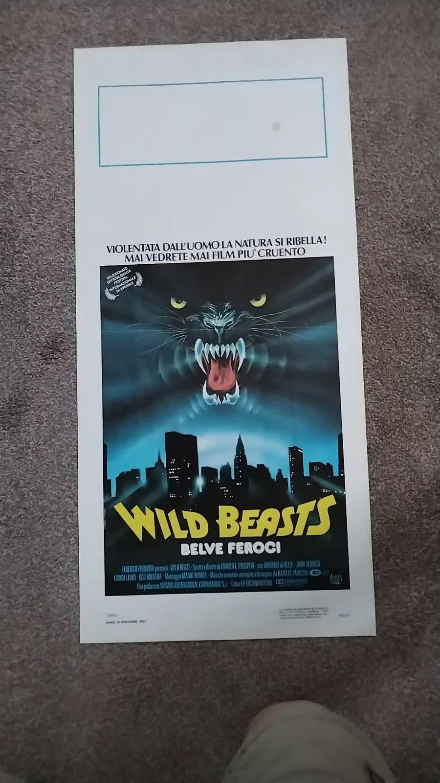 Wild Beasts / Belve Feroci Original Italian Locandina Poster, изображение 2