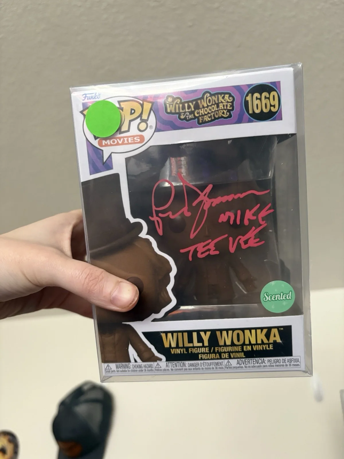 Mike Teevee — Funko Pop Willy Wonka and the Chocolate Factory Original Signed by Mike Teevee