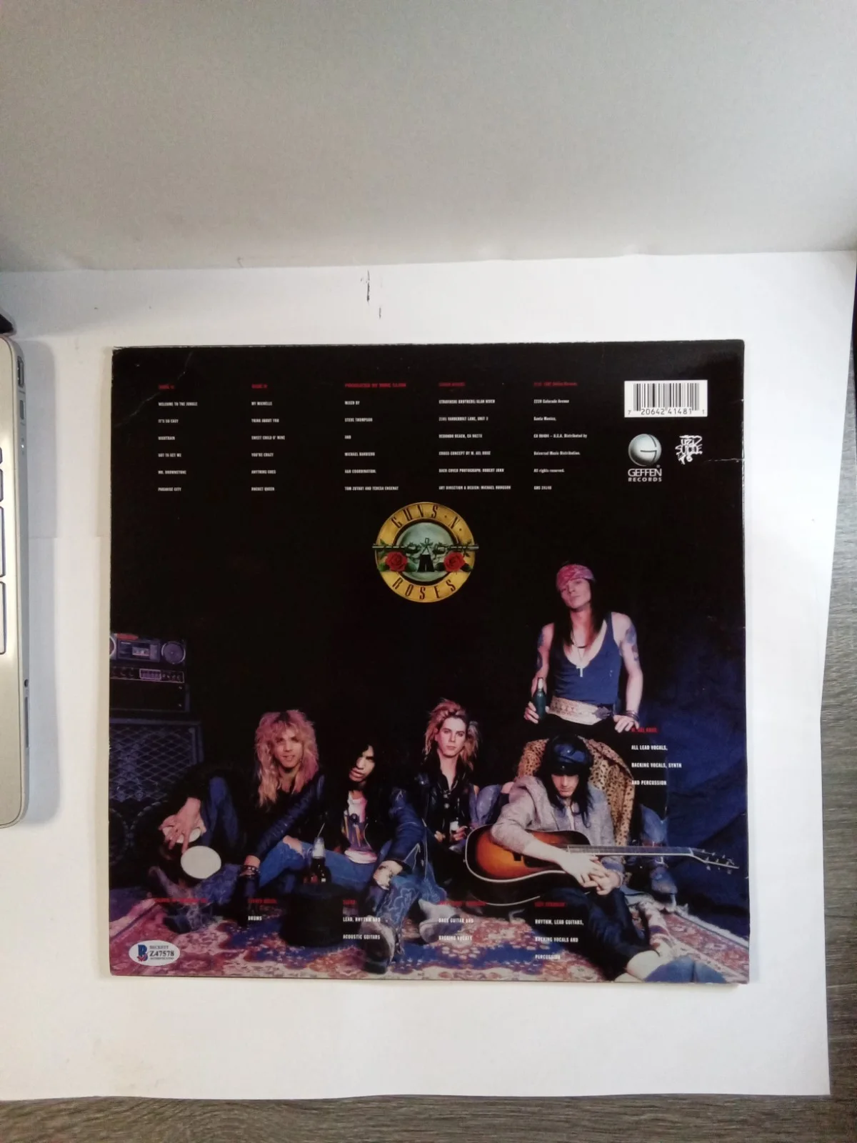 Steven Adler 2x Signed Auto Guns N Roses Appetite For Destruction Vinyl Beckett, image 3