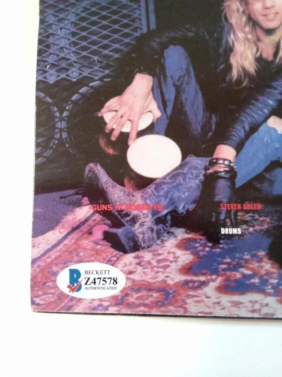 Steven Adler 2x Signed Auto Guns N Roses Appetite For Destruction Vinyl Beckett, image 4
