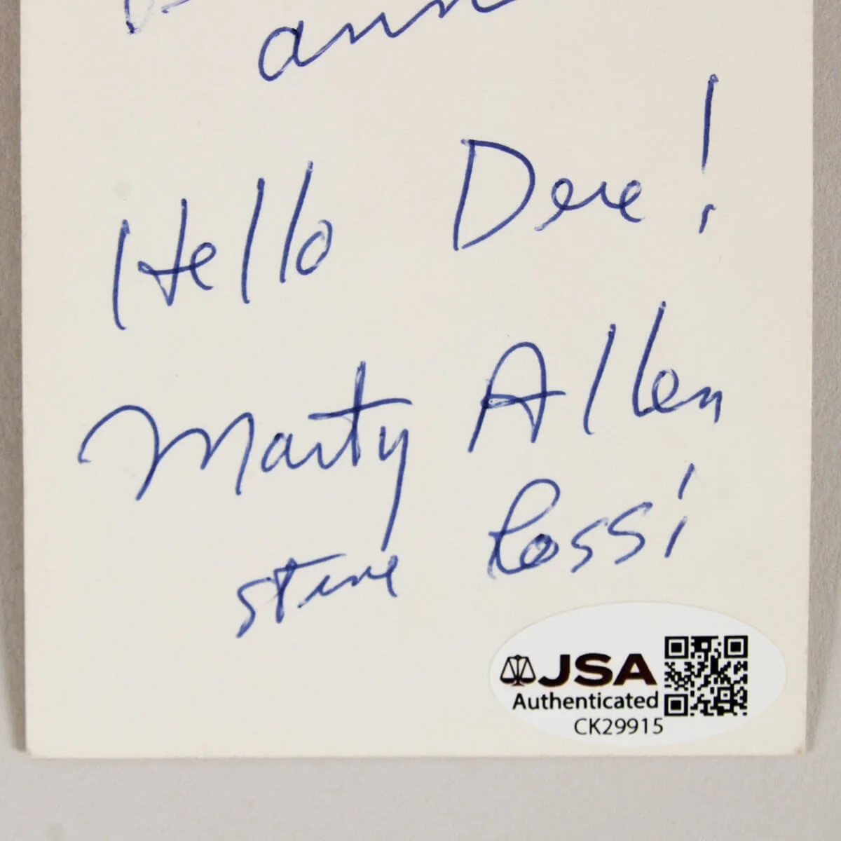 Steve Rossi Signed Photo w/ Marty Allen - COA JSA, image 2