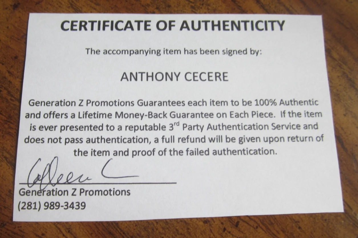Anthony Cecere — Anthony Cecere Stuntman Signed 8.5X11 Photo "A Nightmare on Elm Street" Freddy, image 3