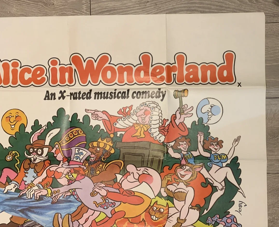 ALICE IN WONDERLAND ADU1T COMEDY 1976 ORIGINAL UK QUAD EXCELLENT CONDITION, image 4