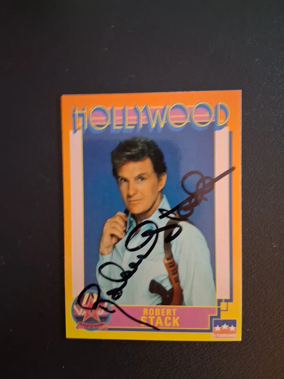 Robert Stack Autographed 1991 Hollywood Starline card #172, image 3