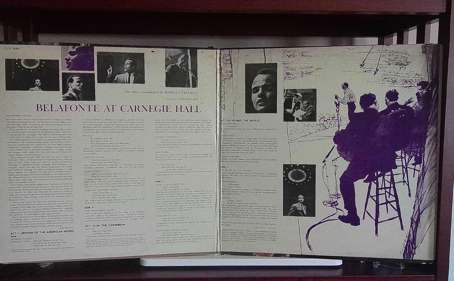 HARRY BELAFONTE autographed LP "At Carnegie Hall" w/CoA, image 3