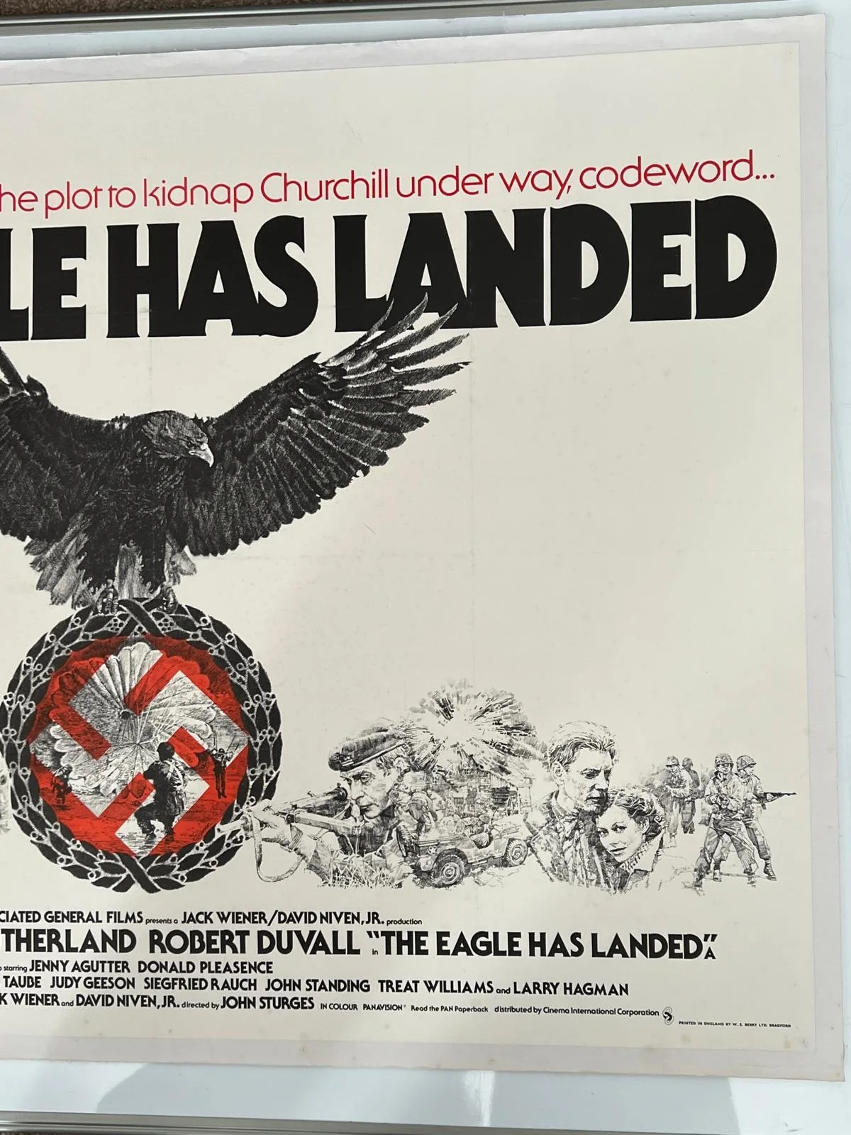The Eagle Has Landed Original UK British Quad LINEN BACKED 30x40 1976 Film Poste, image 3