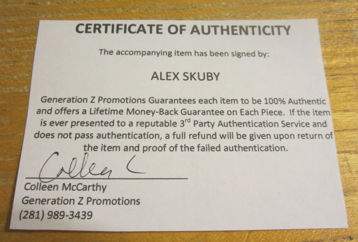 Alex Skuby — Alex Skuby Actor Autographed Signed 4X6 Photo "The King of Queens" Doug Pruzan, изображение 3
