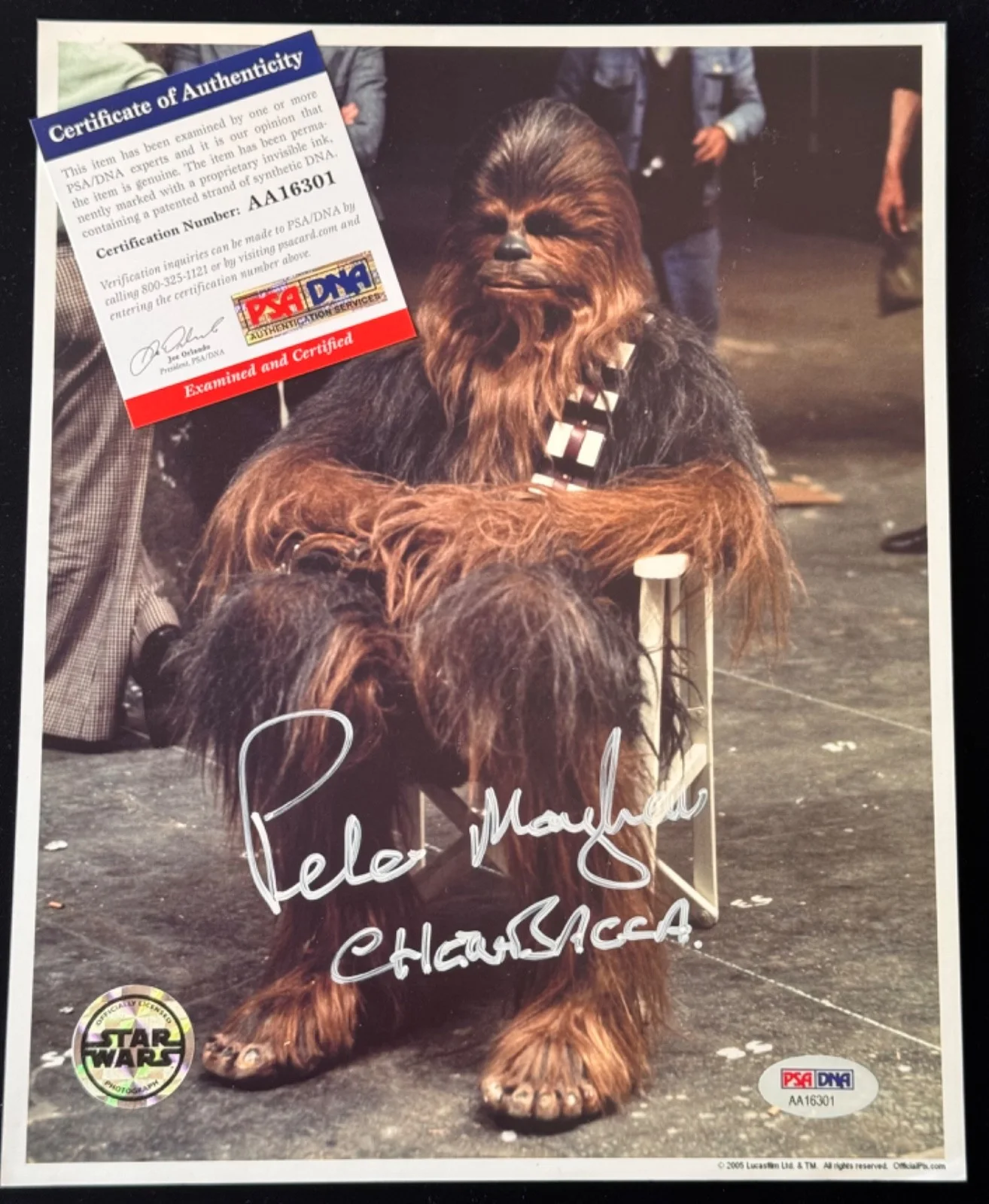 Peter Mayhew — Signed Peter Mayhew Photo STAR WARS Chewbacca 8x10 Official Pix OPX Auto PSA
