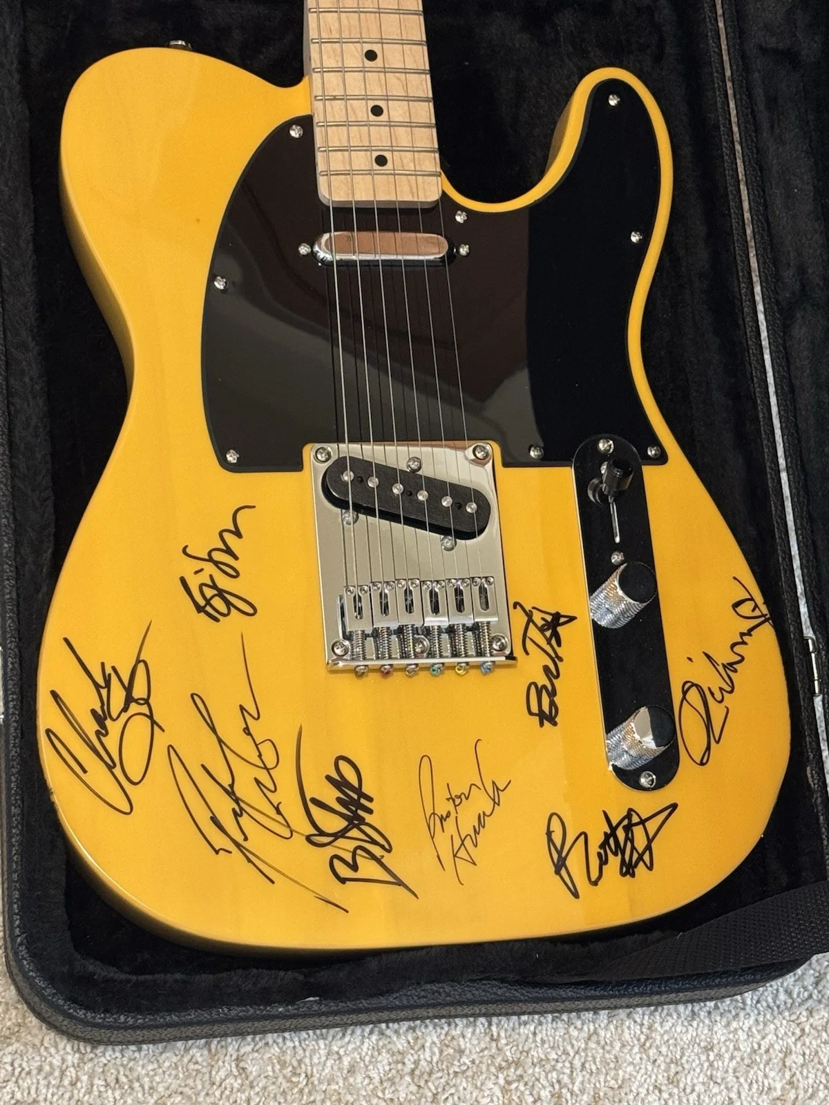 Squier Telecaster Electric Guitar BlackBerry Smoke Autographed with Brit Turner, image 2