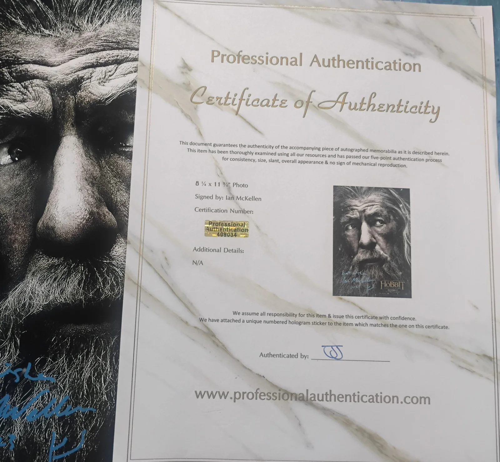 Ian McKellen Hand Signed Autograph Photo COA Gandalf The Hobbit NO US TARIFFS, изображение 4
