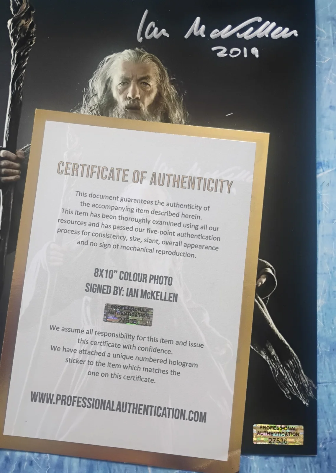 Ian McKellen Hand Signed 8x10 Photo COA Gandalf NO US TARIFFS, image 4