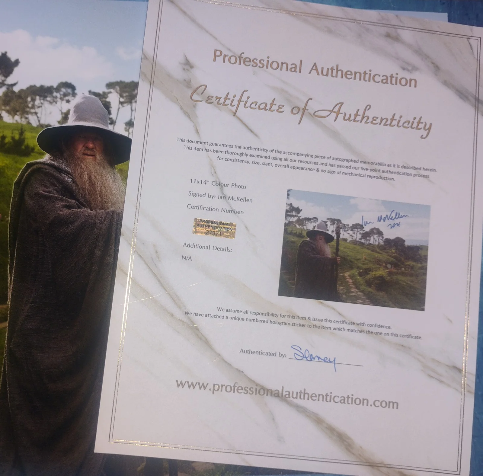 Ian McKellen Hand Signed 11x14 Photo COA Lord Of The Rings NO US TARIFFS, изображение 4
