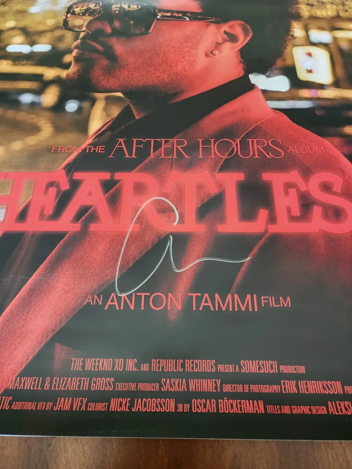 The Weeknd Signed Heartless Poster 24x30 After Hours Autographed Official XO, изображение 2